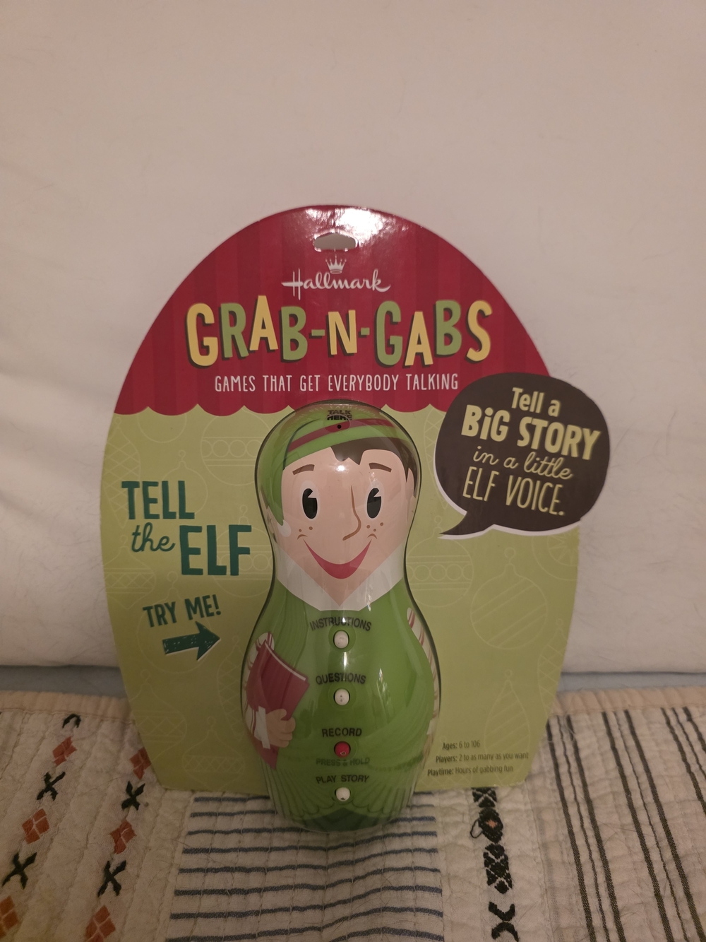 Hallmark Grab-N-Gabs Tell the Elf Interactive Toy - Green